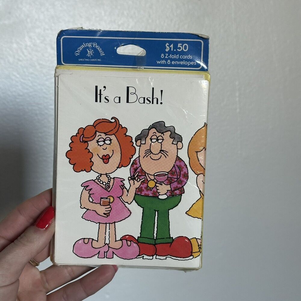 Vintage It’s A Bash Invitation Cards Set 80s Retro NEW